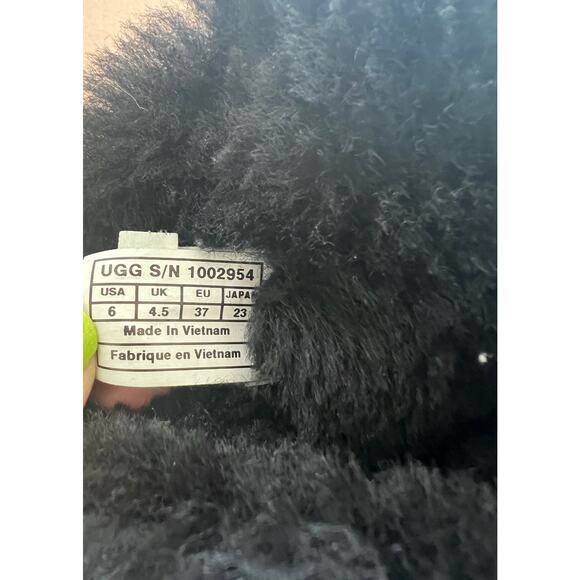 UGG Bailey 2954 Black Suede Bow II Shearling Mid Calf Water-Repellent Boots Sz 6 - Picture 10 of 11